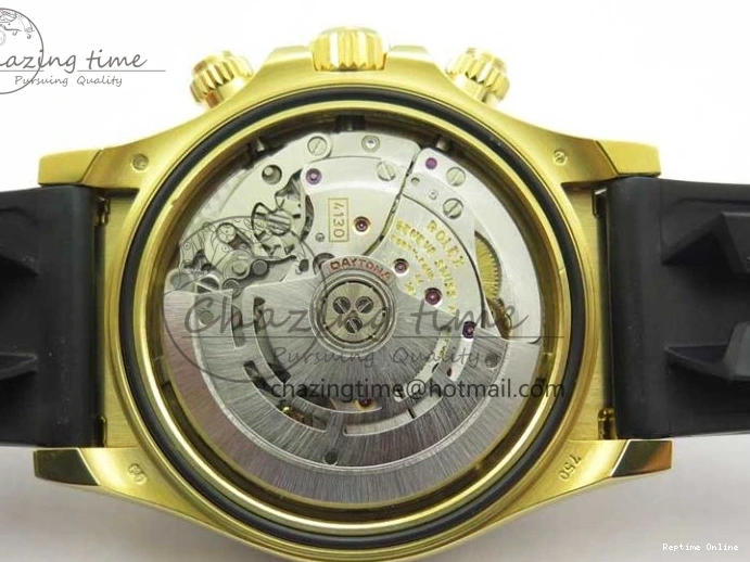 0412 Daytona 116518 Noob 1:1 Best Edition YG Plated 904L SS Case Goid Diamonds Dial on Black Rubber Strap SA4130 V4 (Free Extra Strap) Versatile 2587